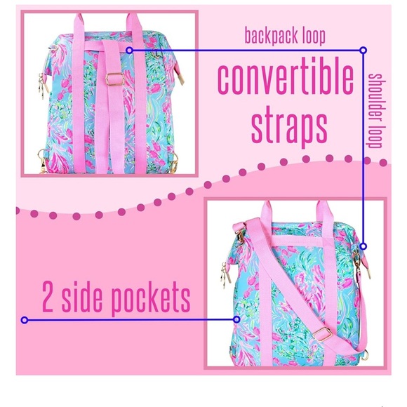 Lilly Pulitzer New Insulated Backpack Cooler in Best Fishes - Picture 5 of 8